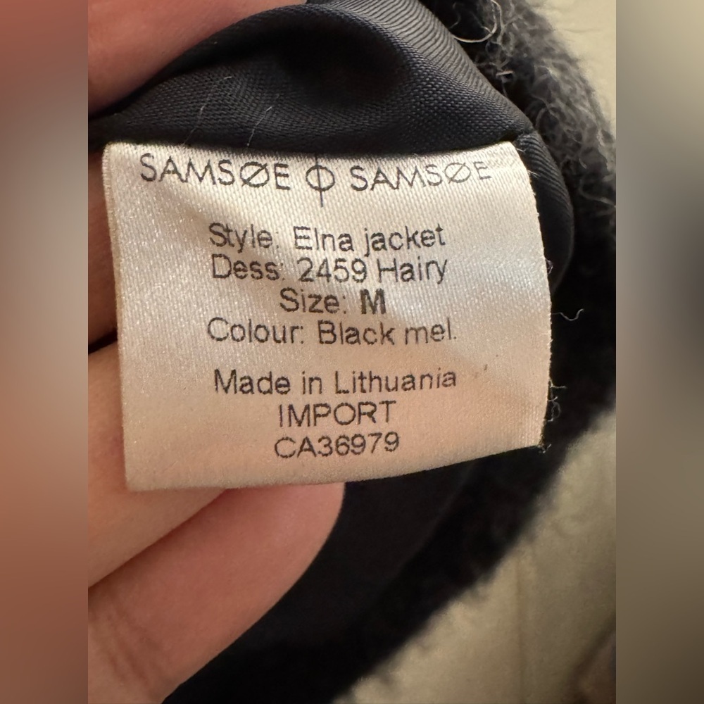 Samsoe Samsoe Nordic Wool Alpaca Elna Jacket Coat Gray Medium Belted - Picture 5 of 8
